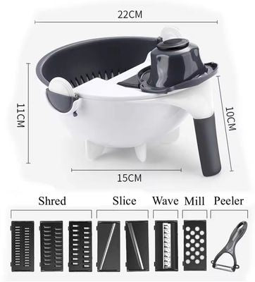 Multipurpose Vegetable Cutter with Rapid Drain Basket