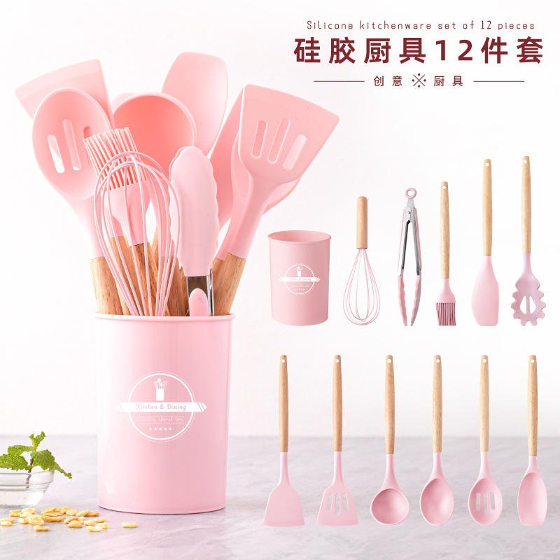 Silicone Kitchen Utensil Set (12 Pcs)