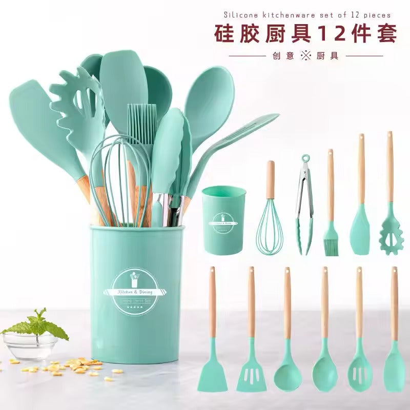Silicone Kitchen Utensil Set (12 Pcs)